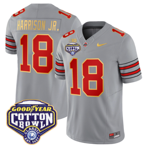 Marvin Harrison Jr Jersey #18 Ohio State 'Heritage Stripe' Cotton Bowl Stitched Football - Image 4