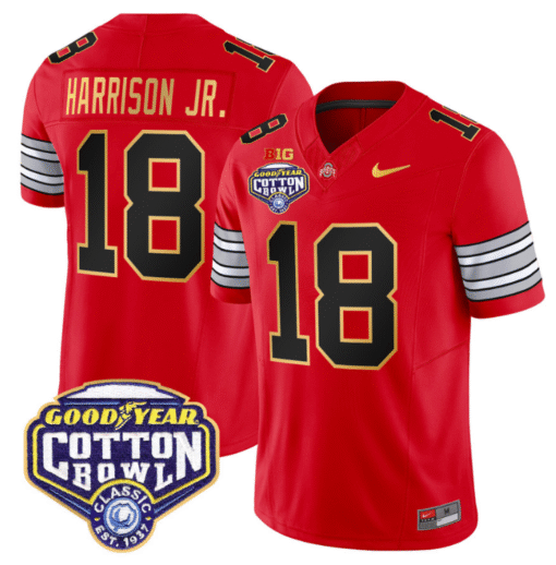 Marvin Harrison Jr Jersey #18 Ohio State 'Heritage Stripe' Cotton Bowl Stitched Football - Image 3