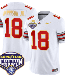 Alternative view of Marvin Harrison Jr Jersey #18 Ohio State 'Heritage Stripe' Cotton Bowl Stitched Football