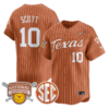 Mia Scott Jersey #10 Texas Longhorns 2025 National Champions Stitched Baseball