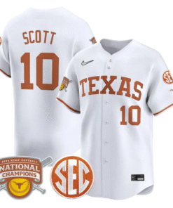 Alternative view of Mia Scott Jersey #10 Texas Longhorns 2025 National Champions Stitched Baseball