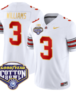 Alternative view of Miyan Williams Jersey #3 Ohio State 'Heritage Stripe' Cotton Bowl Stitched Football