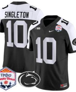 Nicholas Singleton Jersey #10 Penn State 2024 Fiesta Bowl Patch Stitched Football