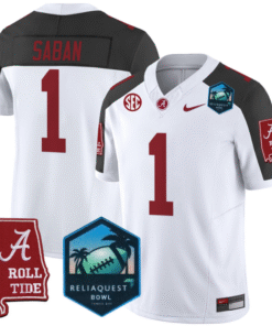 Alternative view of Nick Saban Jersey #1 Alabama Crimson Tide 2025 ReliaQuest Bowl Stitched Football