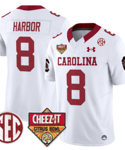 Alternative view of Nyck Harbor Jersey #8 South Carolina Cheez-It Citrus Bowl Patch Stitched Football