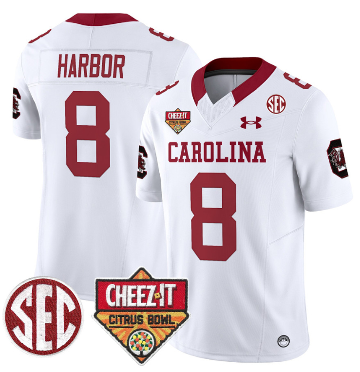 Nyck Harbor Jersey #8 South Carolina Cheez-It Citrus Bowl Patch Stitched Football 2 Nyck Harbor Jersey #8 South Carolina Cheez-It Citrus Bowl Patch Stitched Football - Image 2