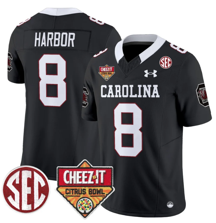 Nyck Harbor Jersey #8 South Carolina Cheez-It Citrus Bowl Patch Stitched Football 5 Nyck Harbor Jersey #8 South Carolina Cheez-It Citrus Bowl Patch Stitched Football - Image 5
