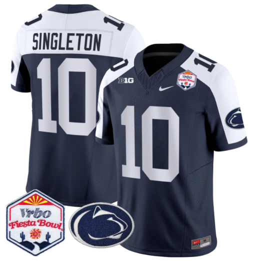 Nicholas Singleton Jersey #10 Penn State 2024 Fiesta Bowl Patch Stitched Football - Image 4
