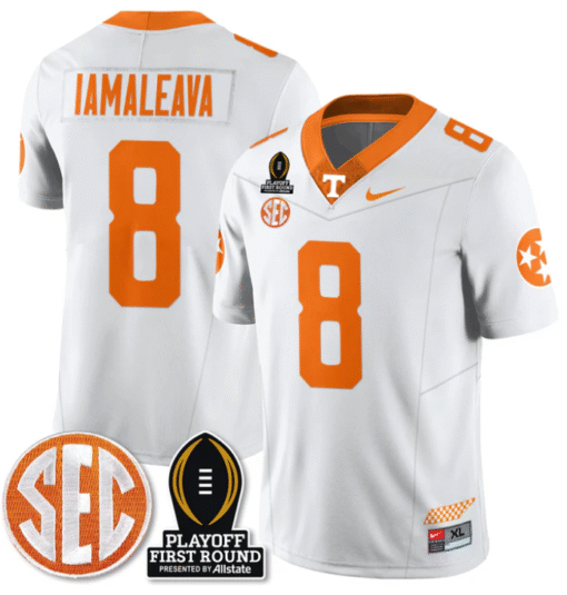 Nico Iamaleava Jersey #8 Tennessee Vols Playoff First Round Patch Stitched Football - Image 2