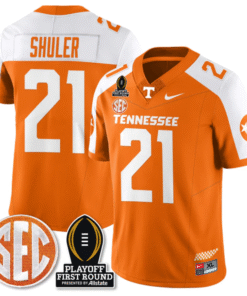 Navy Shuler Jersey #21 Tennessee Vols Playoff First Round Patch Stitched Football 10 NIYUU9J
