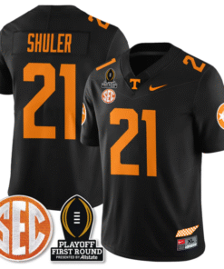 Navy Shuler Jersey #21 Tennessee Vols Playoff First Round Patch Stitched Football