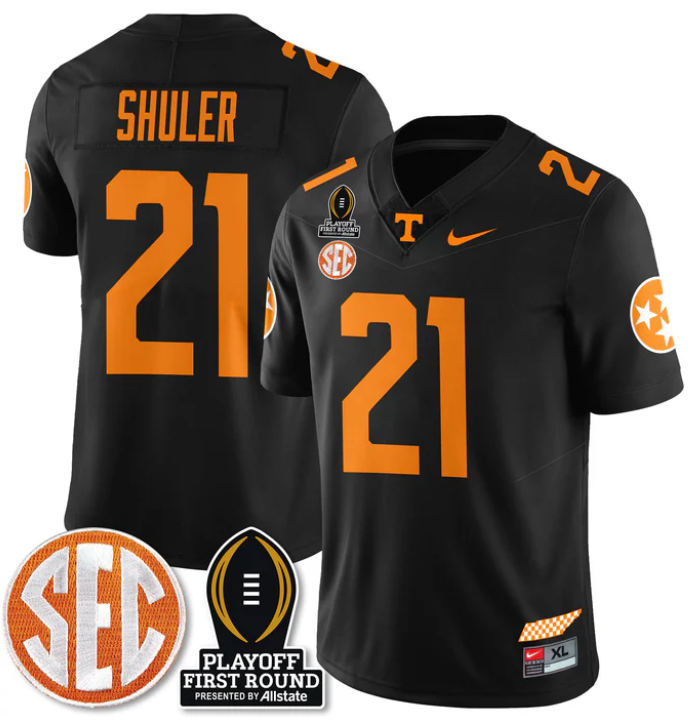 Navy Shuler Jersey #21 Tennessee Vols Playoff First Round Patch Stitched Football 1 Navy Shuler Jersey #21 Tennessee Vols Playoff First Round Patch Stitched Football