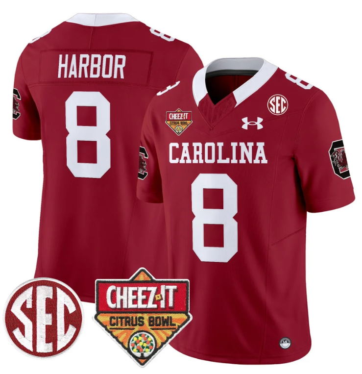 Nyck Harbor Jersey #8 South Carolina Cheez-It Citrus Bowl Patch Stitched Football 3 Nyck Harbor Jersey #8 South Carolina Cheez-It Citrus Bowl Patch Stitched Football - Image 3