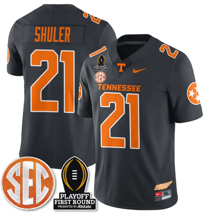 Navy Shuler Jersey #21 Tennessee Vols Playoff First Round Patch Stitched Football 3 Navy Shuler Jersey #21 Tennessee Vols Playoff First Round Patch Stitched Football - Image 3
