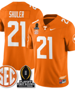 Navy Shuler Jersey #21 Tennessee Vols Playoff First Round Patch Stitched Football 9 NR8QX2D