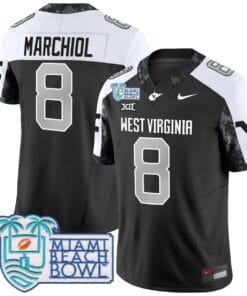 Nicco Marchiol Jersey #8 West Virginia Mountaineers 2025 Miami Beach Bowl Alternate Stitched Football