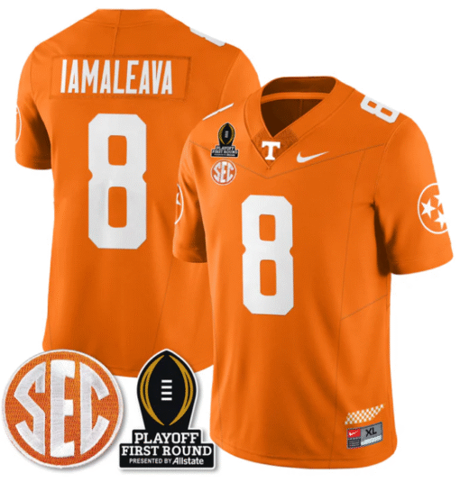 Nico Iamaleava Jersey #8 Tennessee Vols Playoff First Round Patch Stitched Football - Image 4