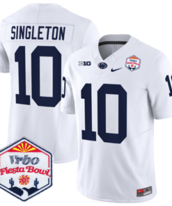 Alternative view of Nicholas Singleton Jersey #10 Penn State 2024 Fiesta Bowl Patch Stitched Football