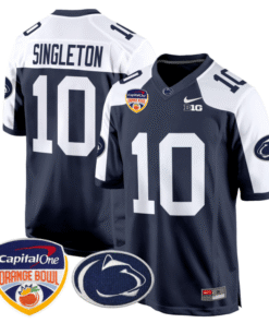 Nicholas Singleton Jersey 10 Custom Penn State Orange Bowl Patch Navy Alternate