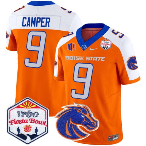 Cameron Camper Jersey #9 Boise State Broncos 2025 Fiesta Bowl Patch Stitched Football 5 Cameron Camper Jersey #9 Boise State Broncos 2025 Fiesta Bowl Patch Stitched Football - Image 5