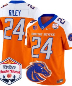 Dylan Riley Jersey #24 Boise State Broncos 2025 Fiesta Bowl Patch Vapor Stitched Football 10 Orange 4