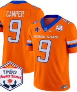 Cameron Camper Jersey #9 Boise State Broncos 2025 Fiesta Bowl Patch Stitched Football 11 Orange Alternate 2