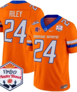 Dylan Riley Jersey #24 Boise State Broncos 2025 Fiesta Bowl Patch Vapor Stitched Football 11 Orange Alternate 4