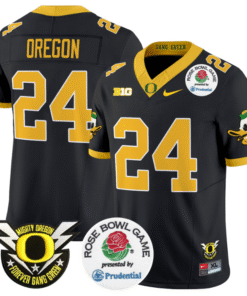 Oregon Jersey 24 Oregon Ducks Football 2024 Rose Bowl Stitched Black