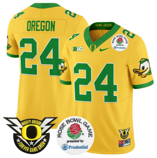 Oregon Jersey #24 Oregon Ducks 2024 Rose Bowl Stitched Football - Image 5