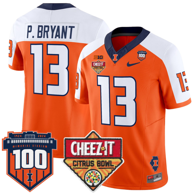 Pat Bryant Jersey #13 Illinois Fighting 2025 Cheez-It Citrus Bowl Stitched Football 5 Pat Bryant Jersey #13 Illinois Fighting 2025 Cheez-It Citrus Bowl Stitched Football - Image 5