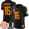 Peyton Manning Jersey #16 Tennessee Vols Playoff First Round Patch Stitched Football