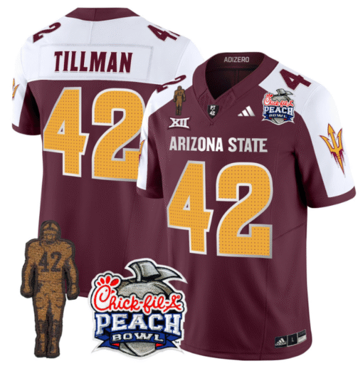 Pat Tillman Jersey #42 Arizona State Peach Bowl Patch Stitched Football - Image 3