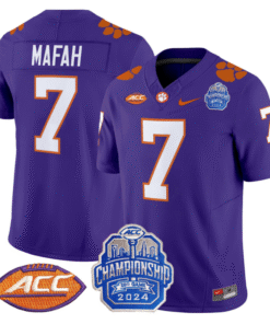 Phil Mafah Jersey #7 Clemson Tigers 2024 ACC Championship Patch Stitched Football