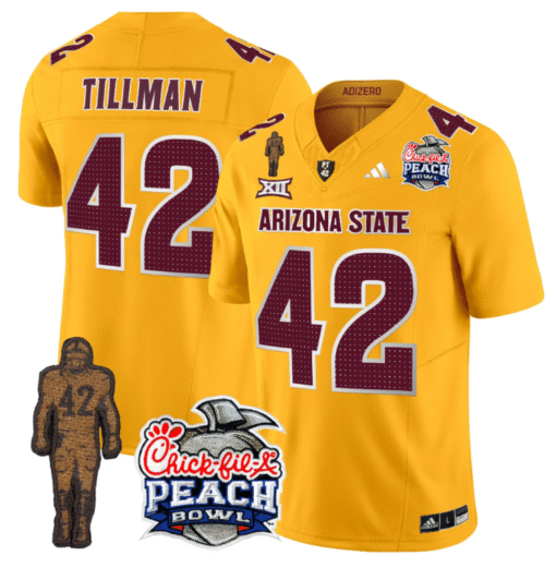 Pat Tillman Jersey #42 Arizona State Peach Bowl Patch Stitched Football - Image 8