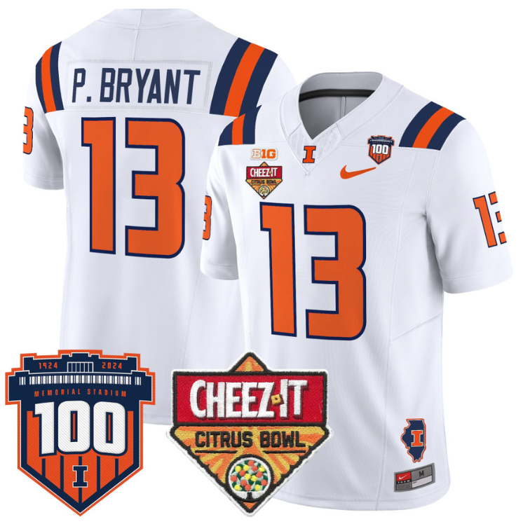 Pat Bryant Jersey #13 Illinois Fighting 2025 Cheez-It Citrus Bowl Stitched Football 2 Pat Bryant Jersey #13 Illinois Fighting 2025 Cheez-It Citrus Bowl Stitched Football - Image 2