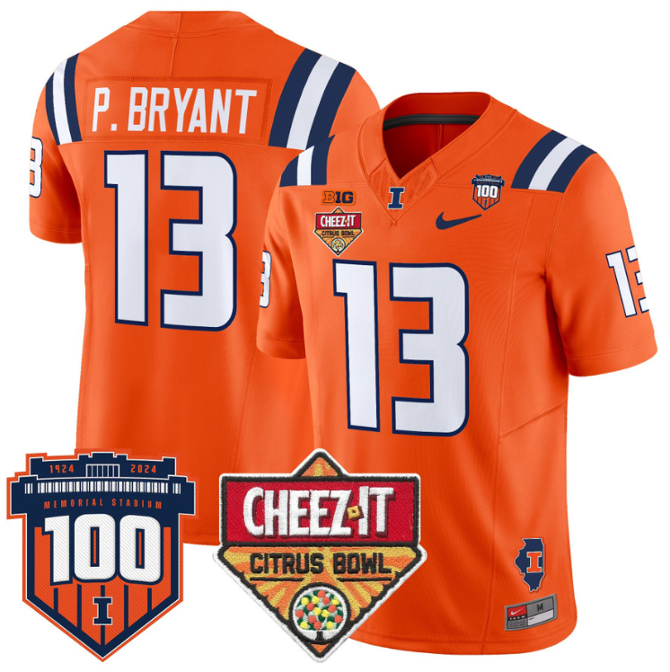 Pat Bryant Jersey #13 Illinois Fighting 2025 Cheez-It Citrus Bowl Stitched Football 4 Pat Bryant Jersey #13 Illinois Fighting 2025 Cheez-It Citrus Bowl Stitched Football - Image 4