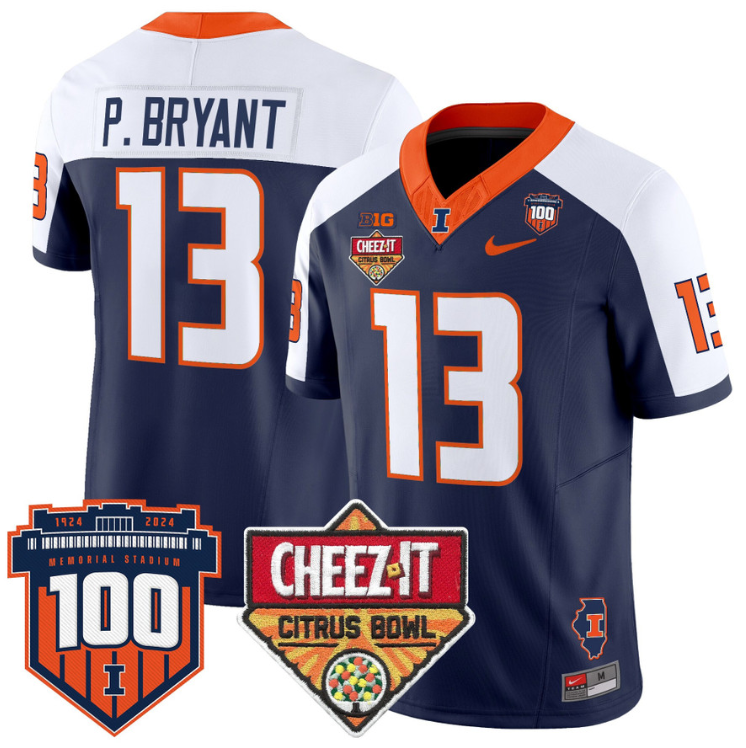 Pat Bryant Jersey #13 Illinois Fighting 2025 Cheez-It Citrus Bowl Stitched Football 1 Pat Bryant Jersey #13 Illinois Fighting 2025 Cheez-It Citrus Bowl Stitched Football