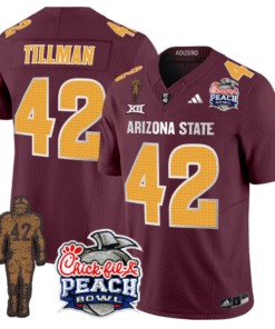 Alternative view of Pat Tillman Jersey #42 Arizona State Peach Bowl Patch Stitched Football
