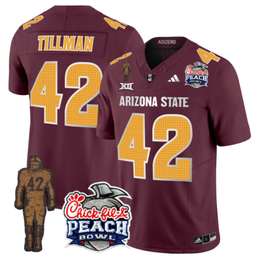 Pat Tillman Jersey #42 Arizona State Peach Bowl Patch Stitched Football - Image 2