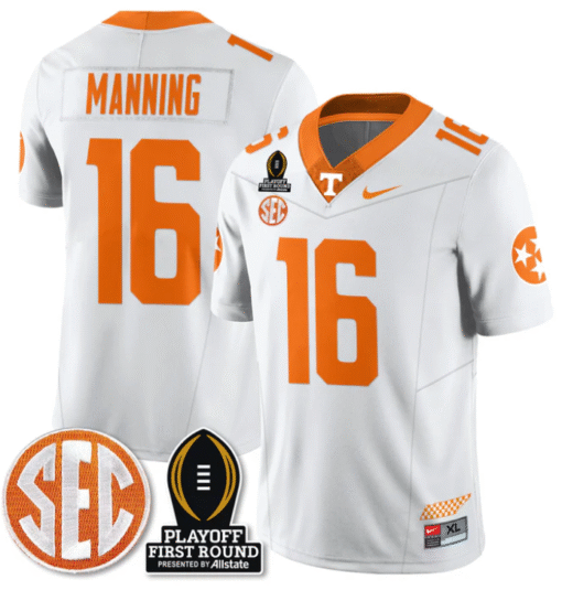 Peyton Manning Jersey #16 Tennessee Vols Playoff First Round Patch Stitched Football - Image 2