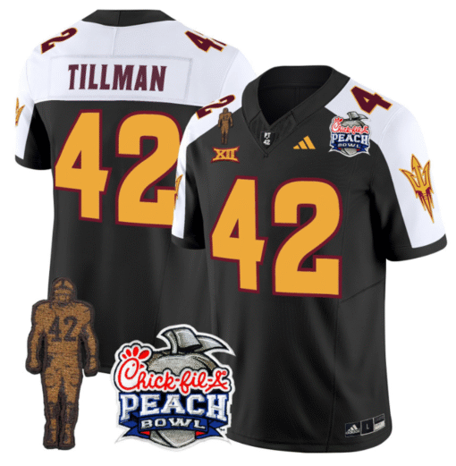 Pat Tillman Jersey #42 Arizona State Peach Bowl Patch Stitched Football - Image 11