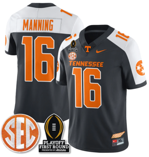 Peyton Manning Jersey #16 Tennessee Vols Playoff First Round Patch Stitched Football - Image 6