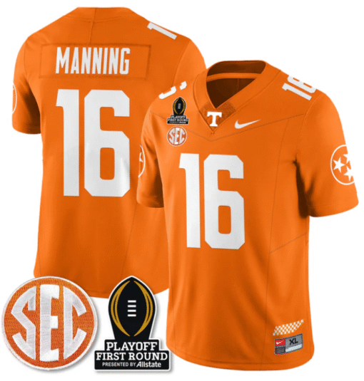 Peyton Manning Jersey #16 Tennessee Vols Playoff First Round Patch Stitched Football - Image 4