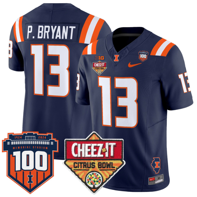 Pat Bryant Jersey #13 Illinois Fighting 2025 Cheez-It Citrus Bowl Stitched Football 6 Pat Bryant Jersey #13 Illinois Fighting 2025 Cheez-It Citrus Bowl Stitched Football - Image 6
