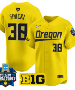 Paige Sinicki Jersey 38 Oregon Ducks Softball 2025 World Series Stitched Yellow
