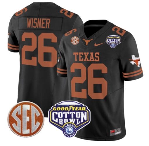 Quintrevion Wisner Jersey #26 Texas Longhorns Cotton Bowl Patch Stitched Football - Image 5