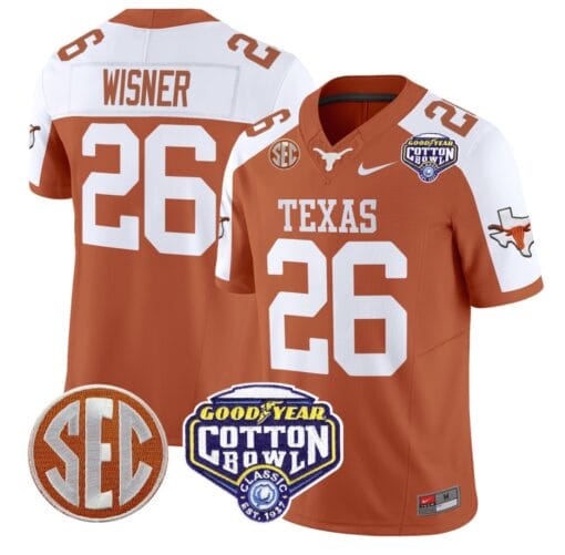 Quintrevion Wisner Jersey #26 Texas Longhorns Cotton Bowl Patch Stitched Football - Image 6