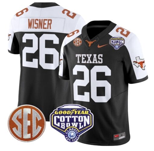 Quintrevion Wisner Jersey #26 Texas Longhorns Cotton Bowl Patch Stitched Football