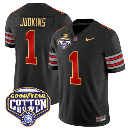 Quinshon Judkins Jersey #1 Ohio State 'Heritage Stripe' Cotton Bowl Stitched Football