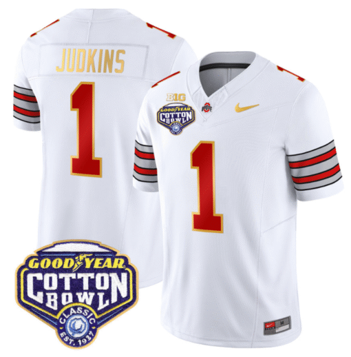 Quinshon Judkins Jersey #1 Ohio State 'Heritage Stripe' Cotton Bowl Stitched Football - Image 2